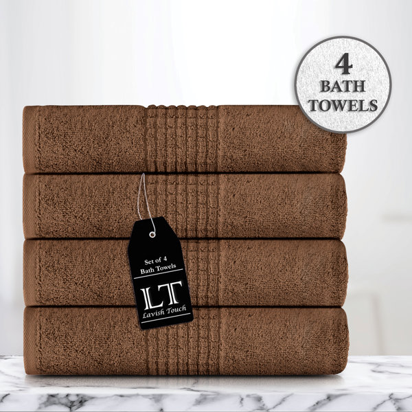 Lavish Touch 700 GSM EgyptianQuality Cotton Pack of 4 Bath Towels